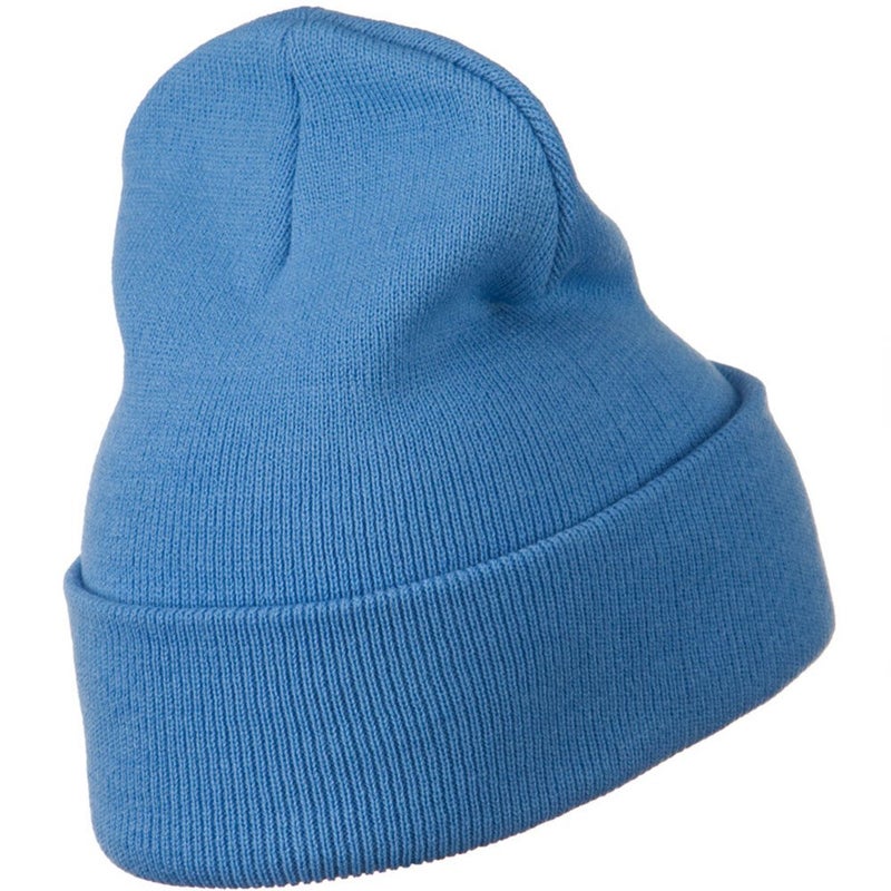 MG 12 Inch Long Knitted Beanie - Sky Blue OSFM W1 - Image 3